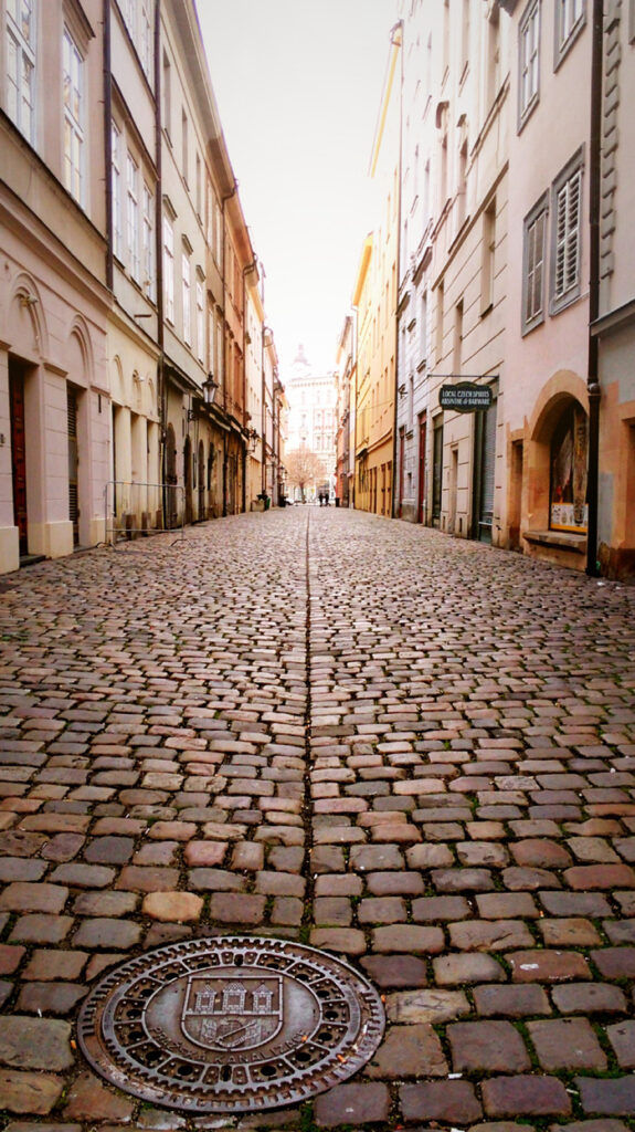 Pflasterstein Straße in Prag