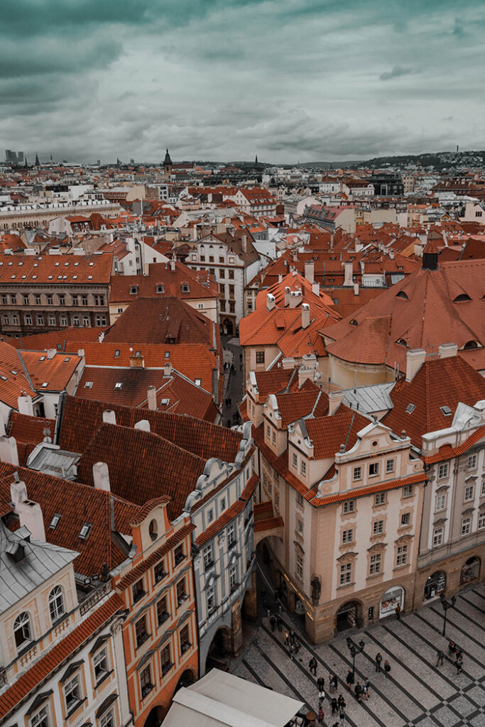 Ausblick vom Rathaus in Prag in Tschechien