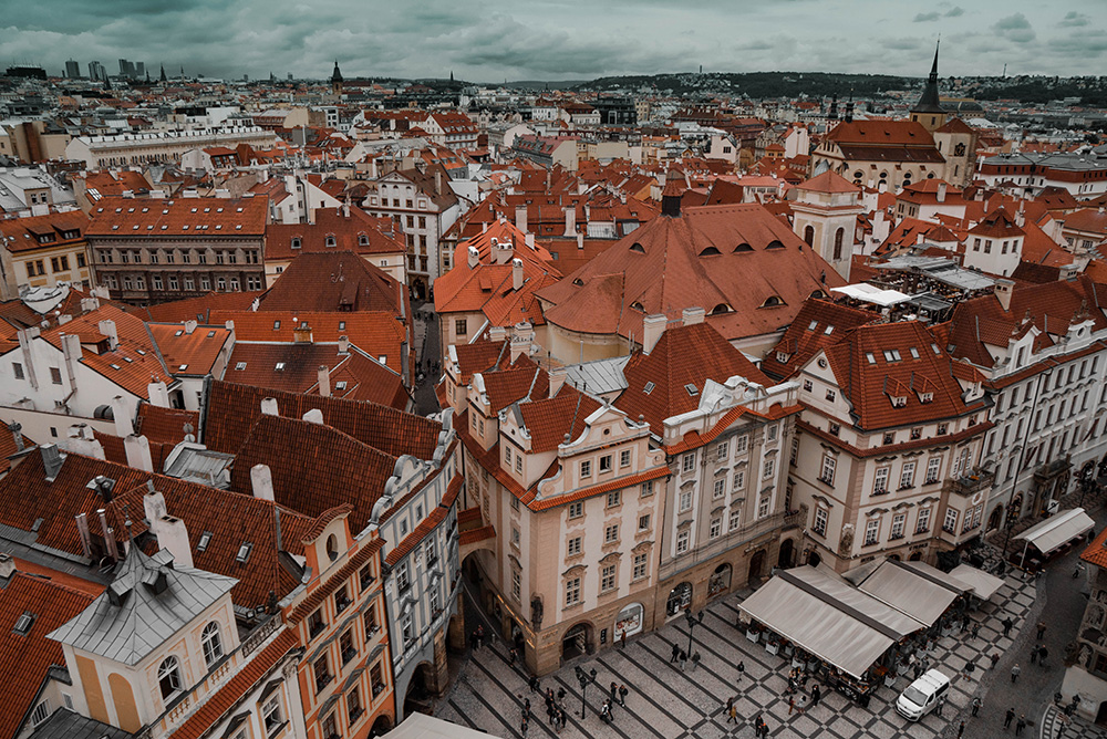Ausblick vom Rathaus in Prag in Tschechien