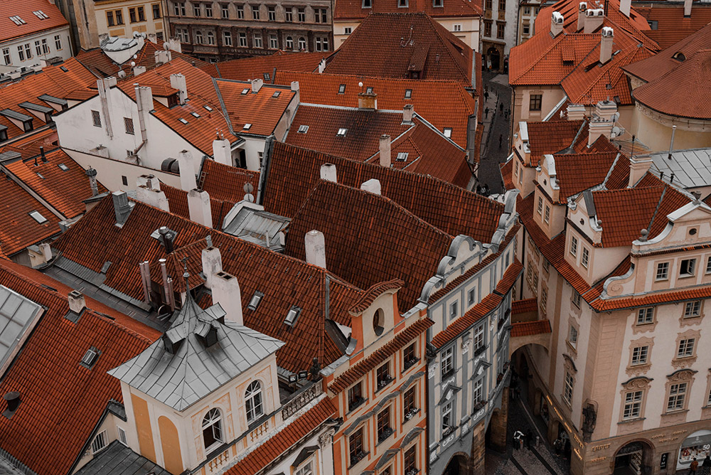 Ausblick vom Rathaus in Prag in Tschechien
