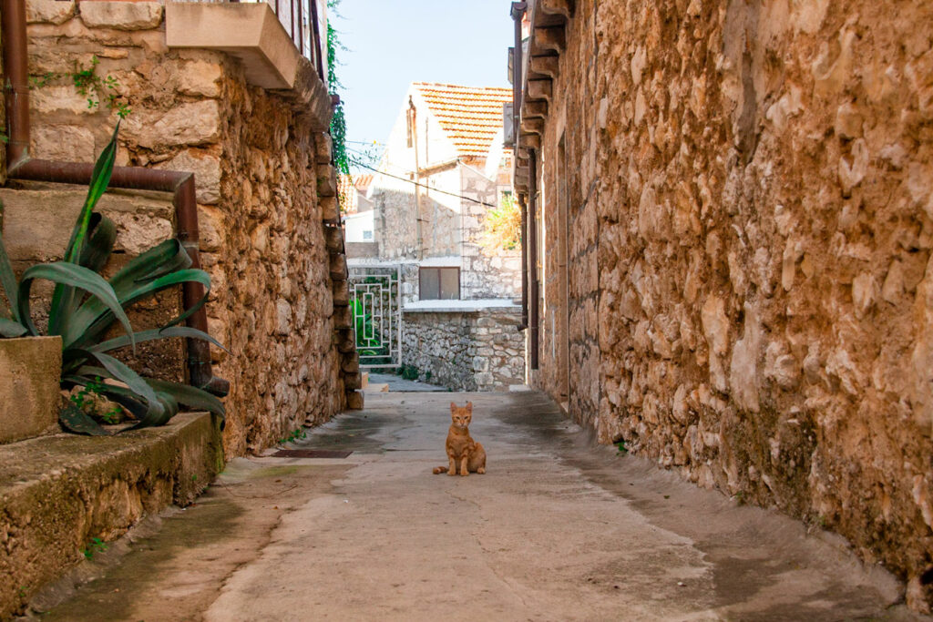 Kleine Gasse auf Hvar in Kroatien